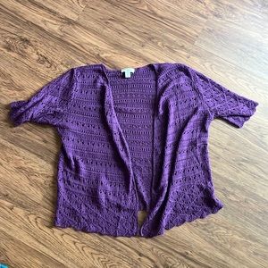 CJ banks 3X purple lace/crochet sweater